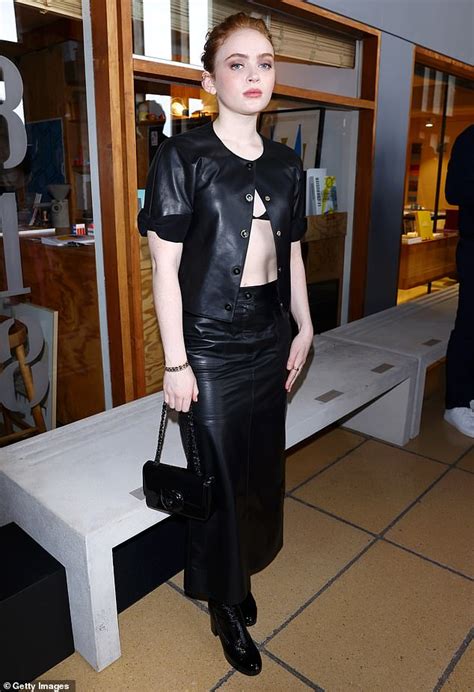 sadie sink cleavage|Sadie Sink flashes her bra in sleek black outfit at the Chanel Cruise